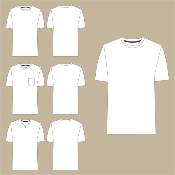 Shirt Tee Flat Pattern Σχέδιο Πρότυπο Mockup — Διανυσματικό Αρχείο