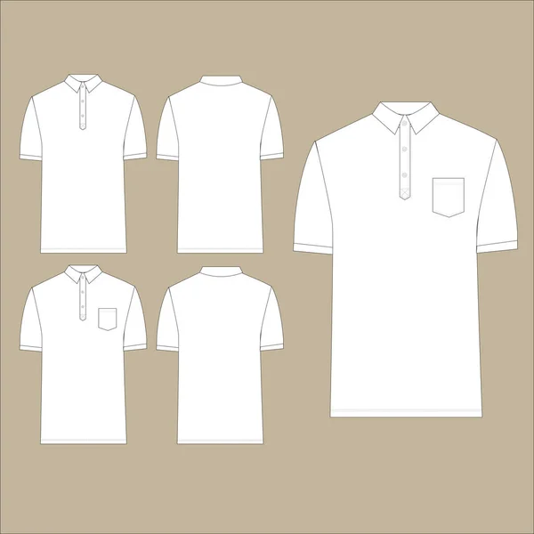 Polo Shirt Flat Pattern Σχέδιο Πρότυπο Mockup — Διανυσματικό Αρχείο
