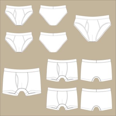 Erkek İç Çamaşırı Boksörü Düz Desen Çizim Şablonu