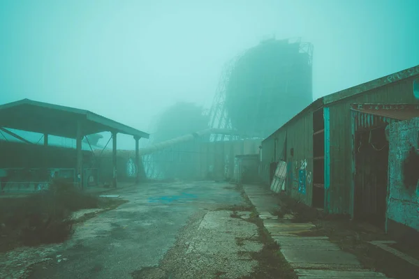 mysterious fog in a gloomy abandoned place. High quality photo