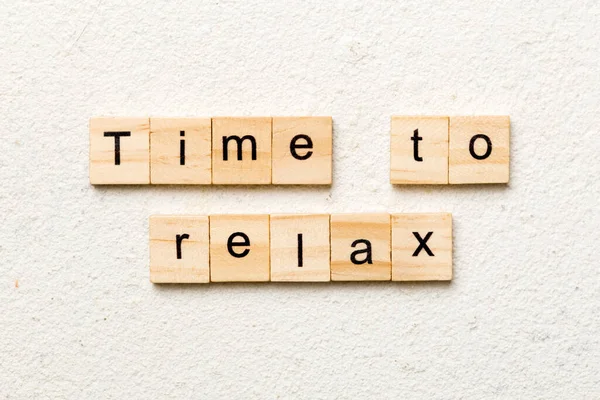 Time Relax Word Written Wood Block Time Relax Text Table — Stock Photo, Image