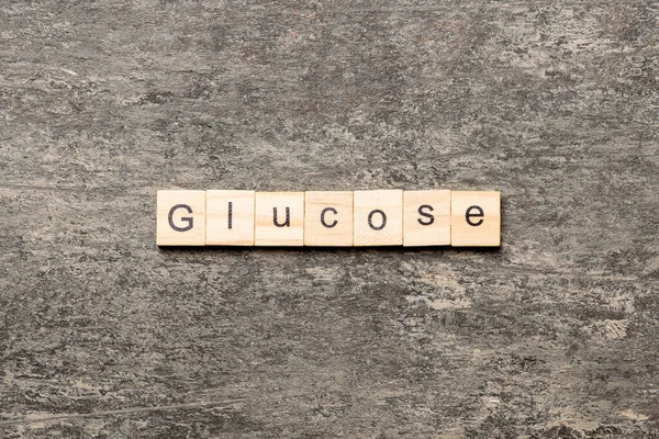 Glucose Szót Írt Blokk Glucose Szöveg Cement Asztalon Desing Koncepció — Stock Fotó