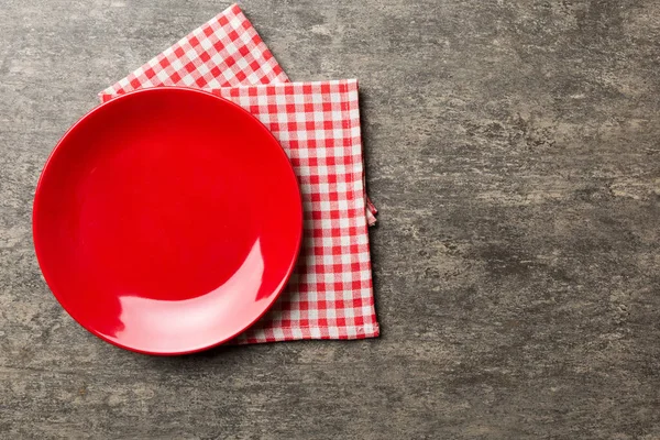Renkli Arka Planda Üst Görünüm Yiyecek Için Masa Örtüsü Üzerindeki — Stok fotoğraf