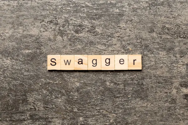 Swagger Ord Skrivet Träkloss Swagger Text Bordet Koncept — Stockfoto