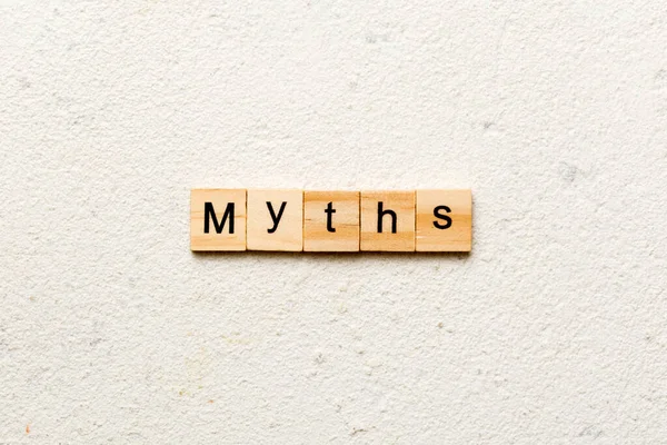 Mitos Kata Yang Ditulis Pada Balok Kayu Teks Mitos Atas — Stok Foto