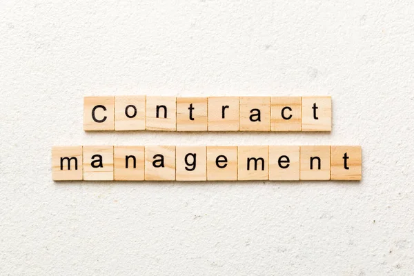 Contract Management Word Written Wood Block Contract Management Text Table — Stok fotoğraf