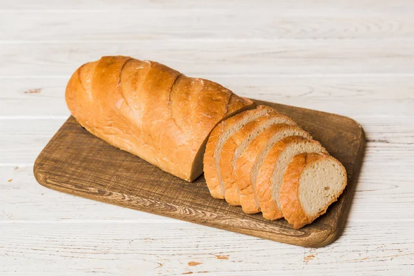 Auswahl Frisch Geschnittenem Brot Mit Serviette Auf Rustikaler Tischplatte Gesundes — Stockfoto