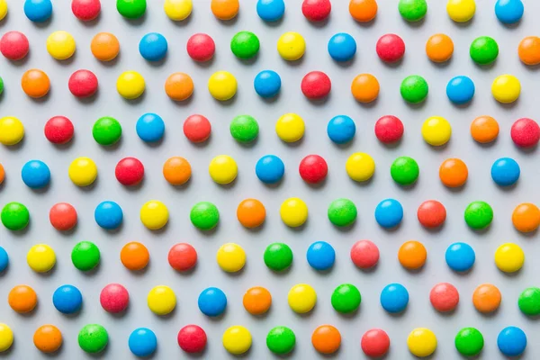 Kolorowe Cukierki Jako Tło Widok Góry Płynny Wzór Słodyczami Wiele — Zdjęcie stockowe
