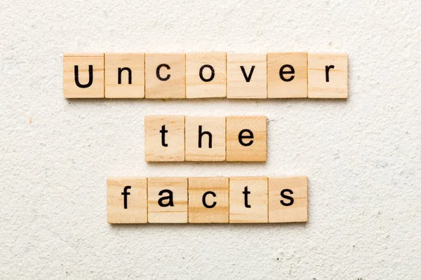 Uncover Fact Word Written Wood Block Uncover Fact Text Table — Stock Photo, Image