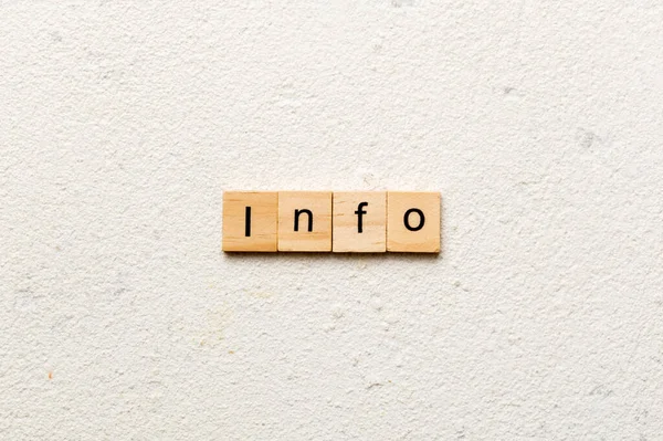 Инфо Слово Написано Деревянном Блоке Информация Таблице Концепции — стоковое фото