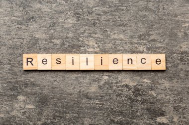 esneklik kelime ahşap blok üzerinde yazılı. esneklik metin tablo, kavram.