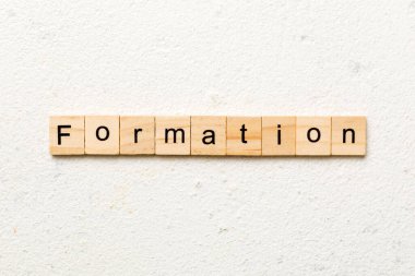 Tahta blokta yazılı format kelimesi. tablo üzerinde biçim metni, konsept.