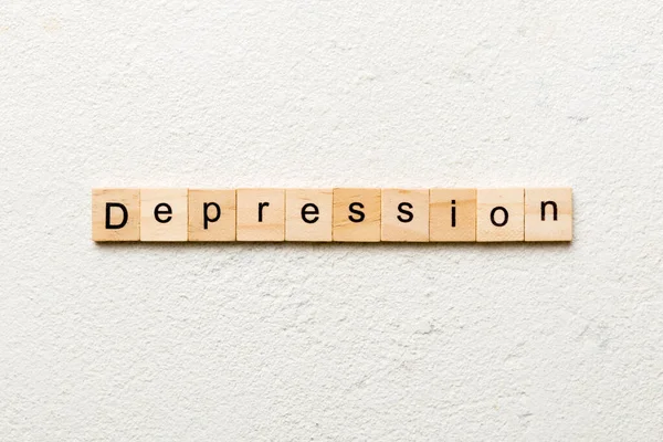 블록에 우울증이라는 단어가 있습니다 텍스트 테이블 컨셉트 — 스톡 사진
