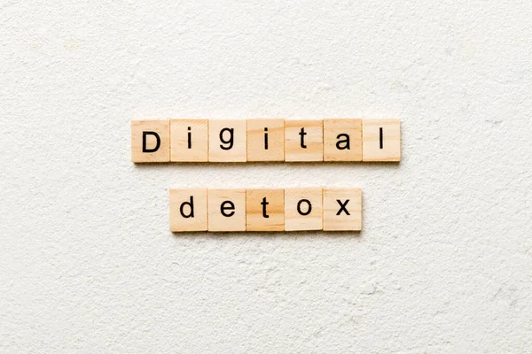 Digital Detox Word Written Wood Block Digital Detox Text Table — Stock Photo, Image