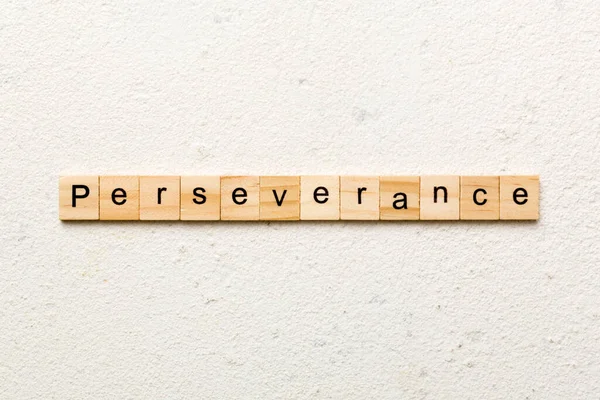 Palavra Perseverança Escrita Bloco Madeira Perseverança Texto Mesa Conceito — Fotografia de Stock