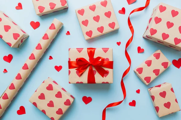 Creative Gift Box Decorations Holiday Top View Birthday Valentine Present — Stock Fotó