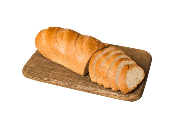Sortiment Čerstvě Krájeného Pečeného Chleba Ubrouskem Izolovaným Bílém Pozadí Zdravý — Stock fotografie