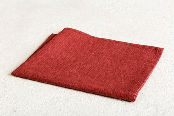 Top View Red Empty Kitchen Napkin Isolated Table Background Folded — Stockfoto