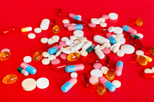 Many Different Colorful Medication Pills Perspective View Set Many Pills — Stock Photo, Image