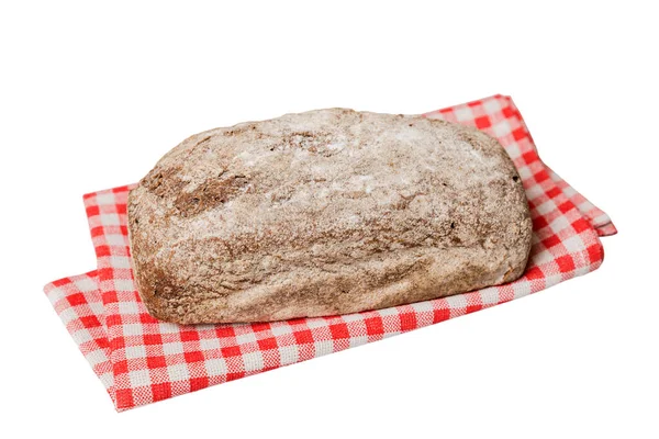 Pão Francês Delicioso Recém Assado Com Guardanapo Isolado Vista Superior — Fotografia de Stock