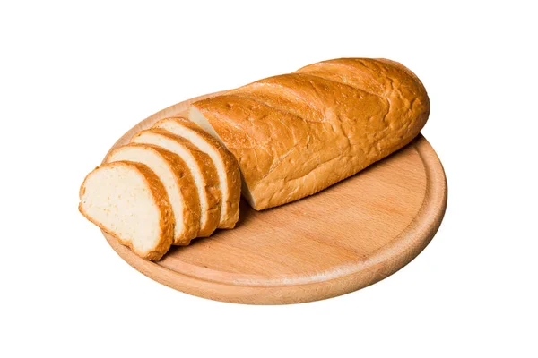 Ассортимент Свеженарезанного Хлеба Салфеткой Изолирован Белом Фоне Здоровый Пресный Хлеб — стоковое фото