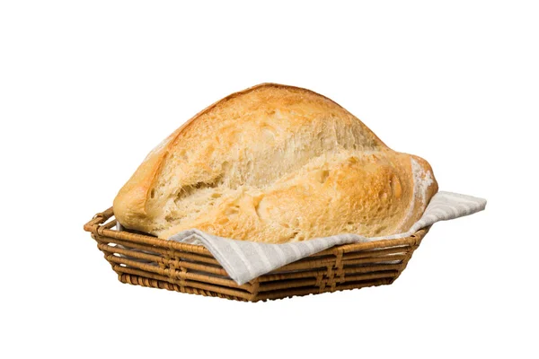 Свіжоспечений Хліб Кошику Природному Тлі Простір Копіювання Хліба Перспективі — стокове фото