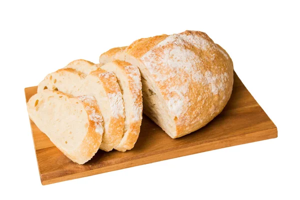 Sortiment Nyskivad Bakat Bröd Med Servett Isolerad Vit Bakgrund Friskt — Stockfoto