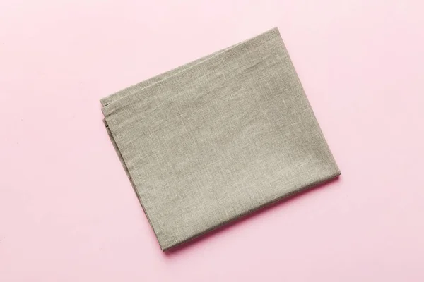 Top View Gray Kitchen Napkin Isolated Table Background Folded Cloth — Stockfoto