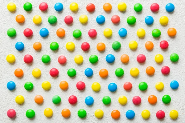 Kleurrijke Snoepjes Als Achtergrond Bovenaanzicht Naadloos Patroon Met Snoep Veel — Stockfoto