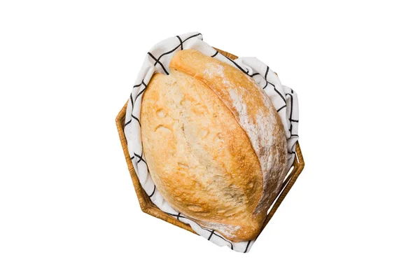 Świeżo Upieczony Chleb Desce Krojenia Odizolowany Białym Tle Chleb Top — Zdjęcie stockowe