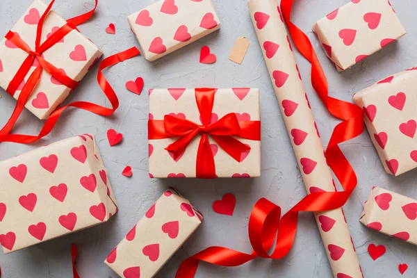 Creative Gift Box Decorations Holiday Top View Birthday Valentine Present — Foto Stock
