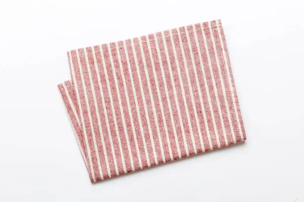 Top View Red Empty Kitchen Napkin Isolated Table Background Folded — Photo