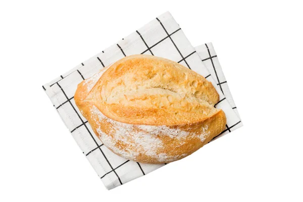 Taze Yapımı Tam Buğday Ekmeği Beyaz Arka Planda Izole Edilmiş — Stok fotoğraf