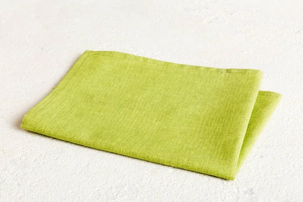 Top View Green Kitchen Napkin Isolated Table Background Folded Cloth — Photo