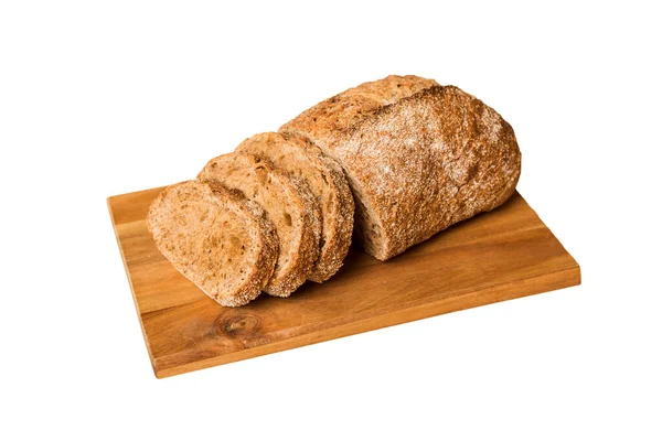 Assortiment Van Vers Gesneden Gebakken Brood Met Servet Geïsoleerd Witte — Stockfoto