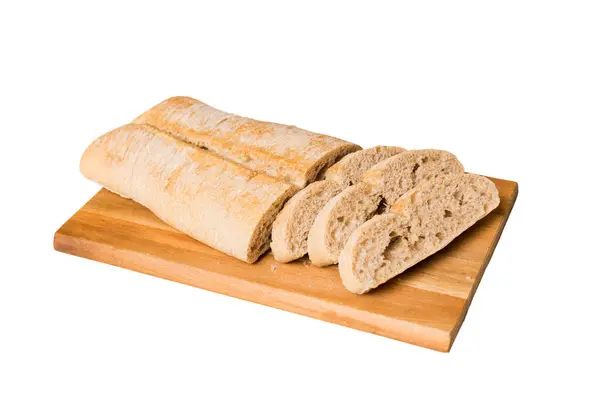 Ассортимент Свеженарезанного Хлеба Салфеткой Изолирован Белом Фоне Здоровый Пресный Хлеб — стоковое фото