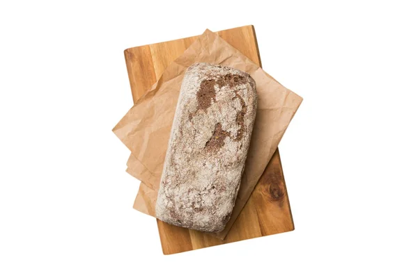 Beyaz Arka Planda Izole Edilmiş Taze Pişmiş Ekmek Kopya Alanı — Stok fotoğraf
