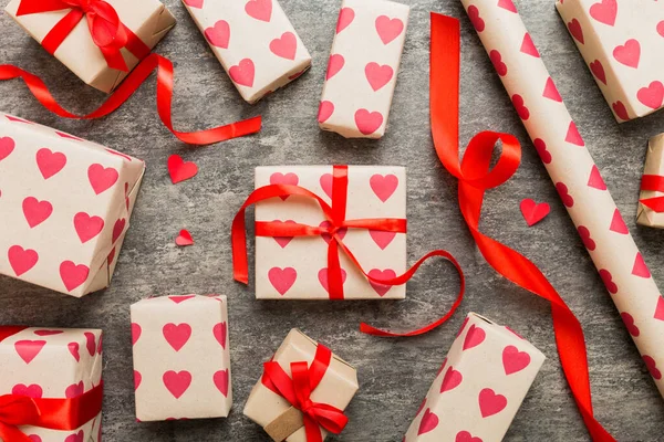 Creative Gift Box Decorations Holiday Top View Birthday Valentine Present — Fotografia de Stock