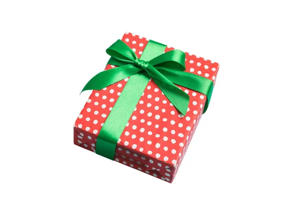 Wrapped Christmas Other Holiday Handmade Present Paper Colored Ribbon Present — Stockfoto