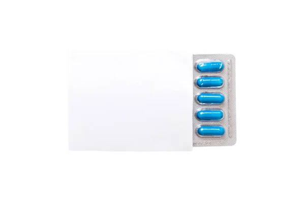 Blank White Product Package Box Mock Open Blank Medicine Drug — ストック写真