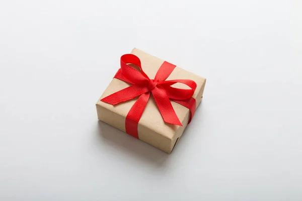 Emballé Noël Autre Cadeau Vacances Fait Main Dans Papier Artisanal — Photo
