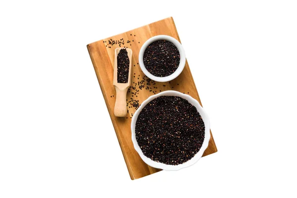 Sementes Quinoa Tigela Colher Sobre Fundo Colorido Kinwa Saudável Tigela — Fotografia de Stock