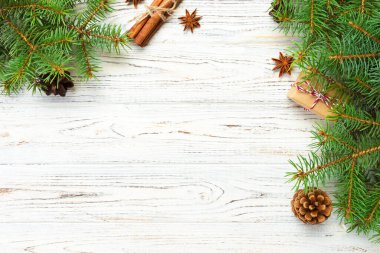 Noel arka plan kopya alanı, üstten görünüm ile. tatil kavramı tasarım için.