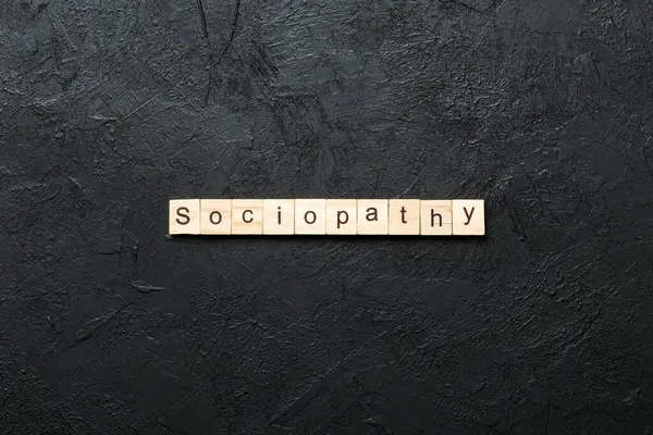 stock image sociopathy word written on wood block. sociopathy text on table, concept.