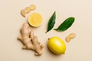 Doğal soğuk algınlığı ve grip ilaçları. Bağışıklık uyarımı ve virüs koruması için doğal malzemeler. Üst görünüm düzlüğü.