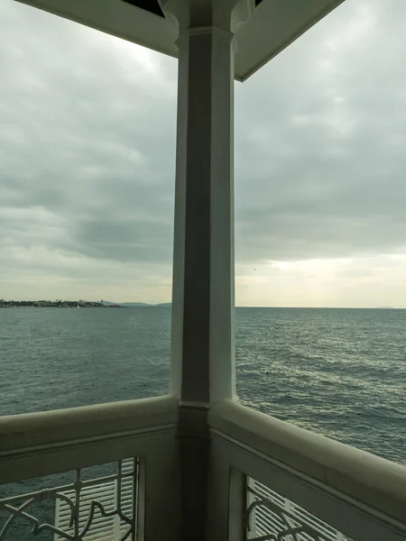 view of beautiful sea landscape, view from the window of a ship, view of the sea from the window, view from the window