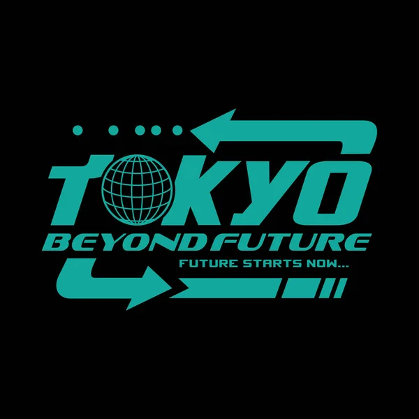 Tipografi Pemakaian Jalan Y2K Futuristik Modern Slogan Cetak Tokyo Untuk - Stok Vektor