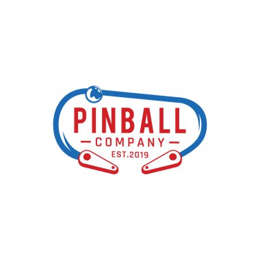 Pinball Vintage Retro Vector Rozet Amblemi Banner, Poster, Flyer, Web Sitesi, Sosyal Medya Logosu
