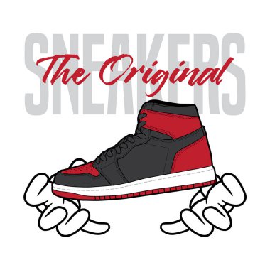 Spor ayakkabıları ayakkabı sloganı: Sokak kıyafetleri. Spor ayakkabısı tipografi sloganı: Tişört tasarımı. Vektör simgesi logosu illüstrasyonu.
