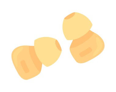 Kablosuz kulaklıklar yarı düz renk vektör objesi. Ses ekipmanları. Düzenlenebilir öge. Tam boy beyaz. Web grafik tasarımı ve animasyonu için basit çizgi film stili çizimi